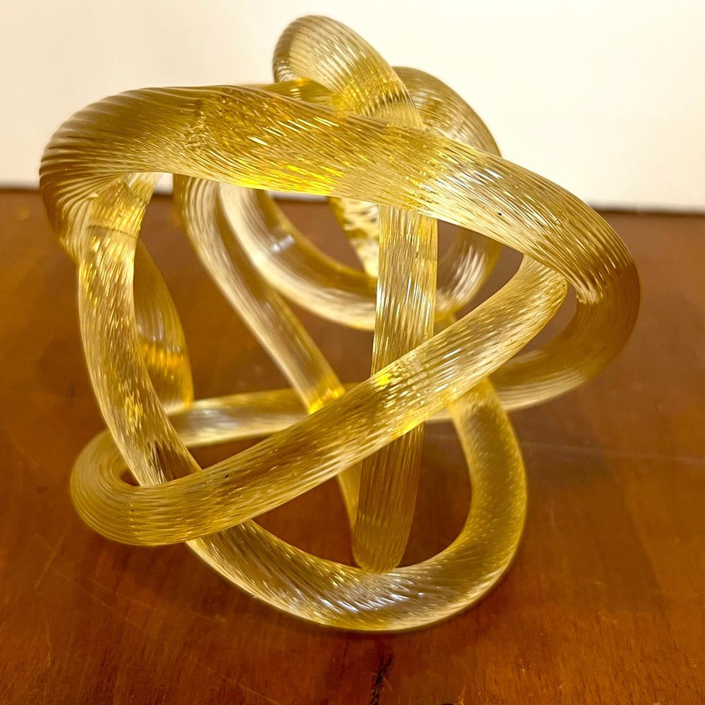 Zanetti Murano Twisted Rope Knot Sculpture Paperweight Italy Art Glass
